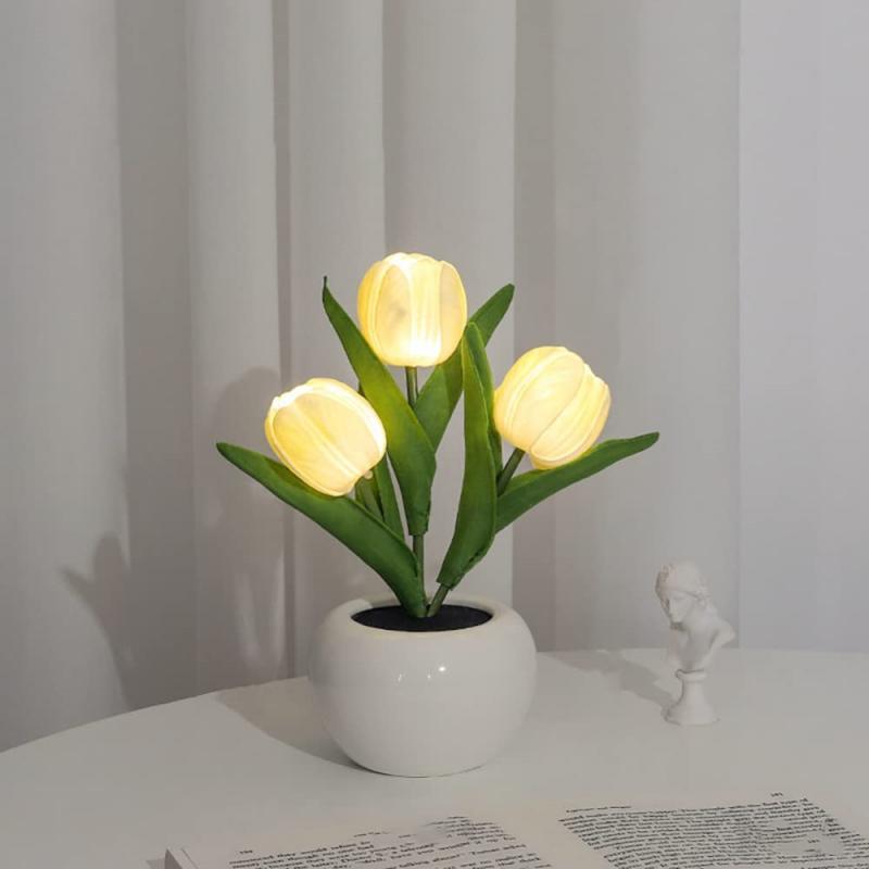 Tulip Flower Lamp Cute Flowers Night Light Home Decor Gifts for Mom - mymoonlampau