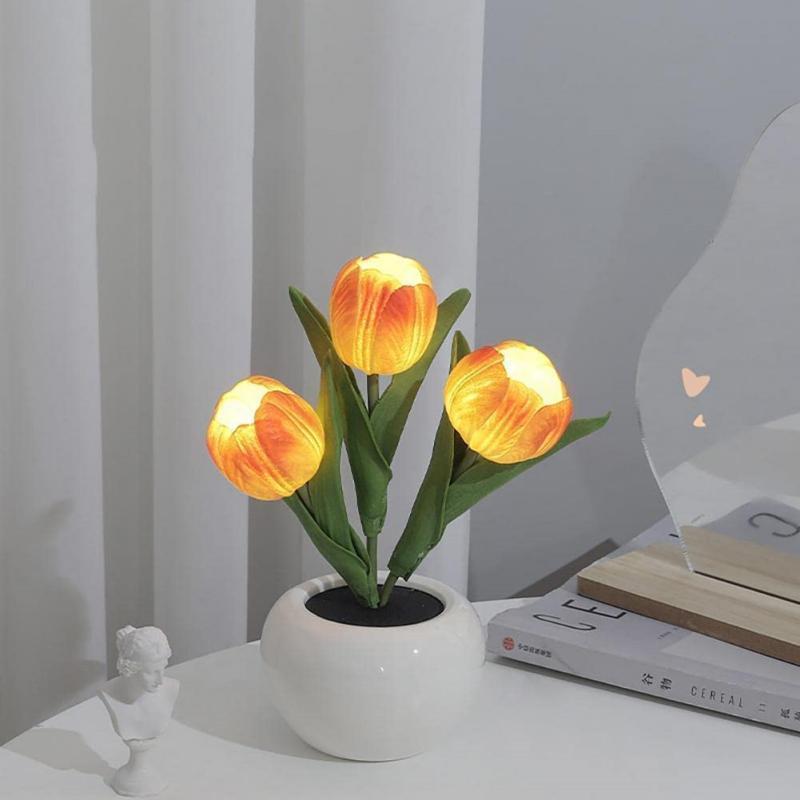 Tulip Flower Lamp Cute Flowers Night Light Home Decor Gifts for Mom - mymoonlampau