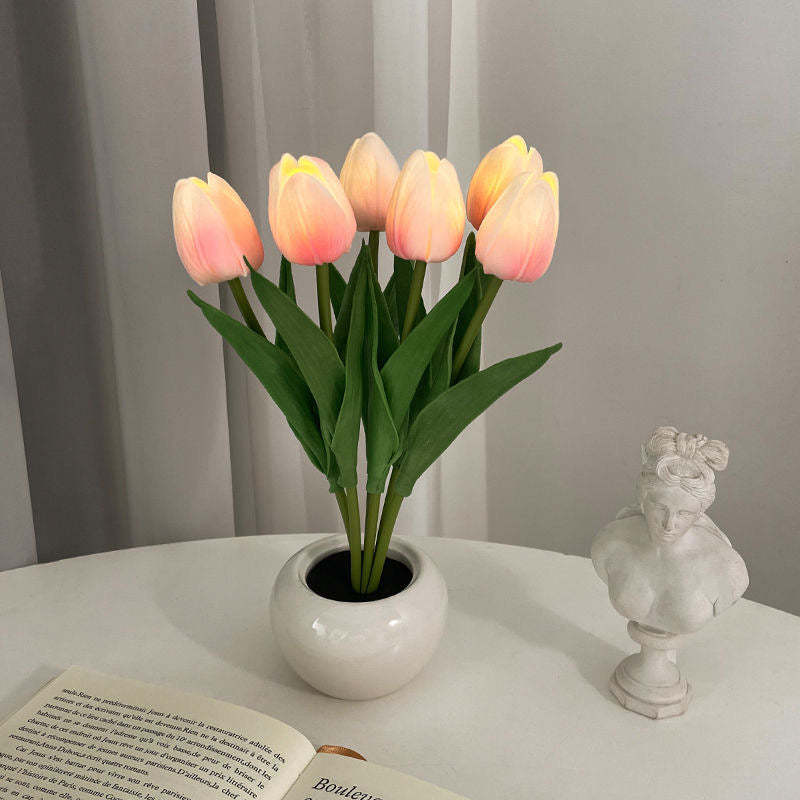 Tulip Flower Lamp Cute Flowers Night Light Home Decor Gifts for Mom - mymoonlampau