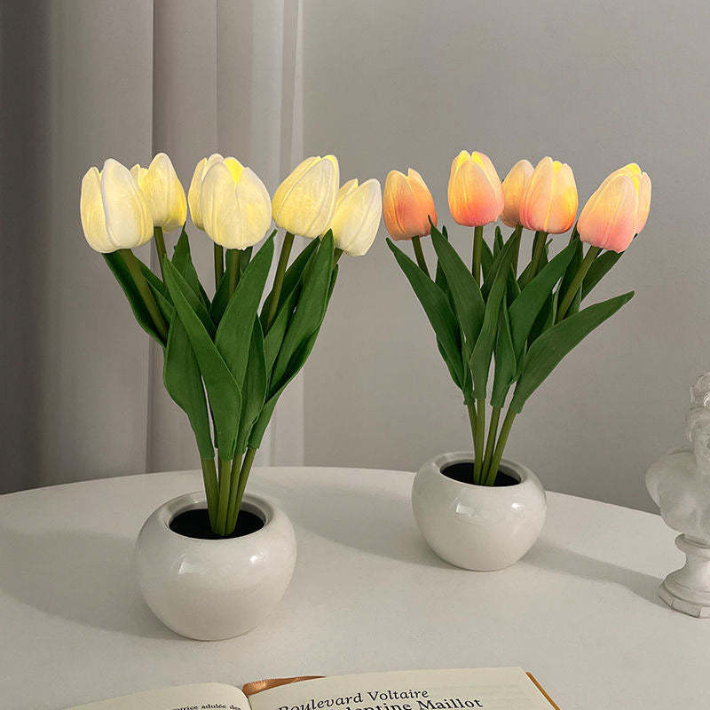 Tulip Flower Lamp Cute Flowers Night Light Home Decor Gifts for Mom - mymoonlampau