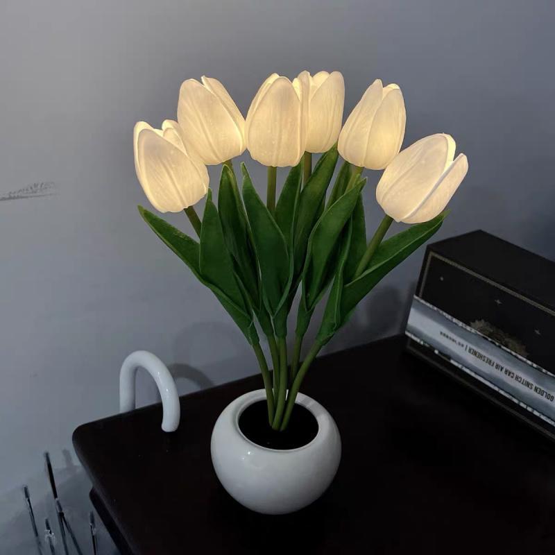 Tulip Flower Lamp Cute Flowers Night Light Home Decor Gifts for Mom - mymoonlampau