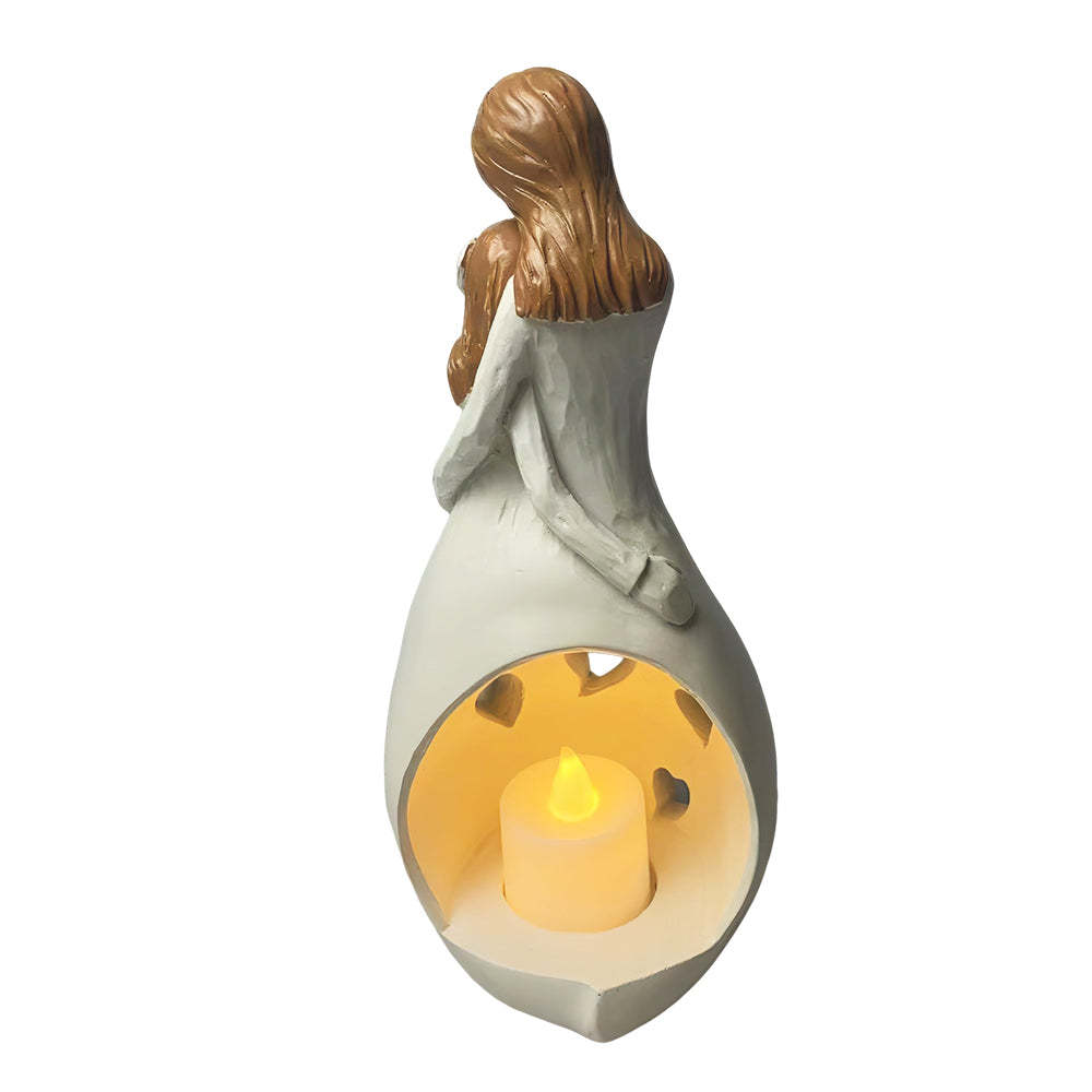 Mother's Day Candle Holder Statue with Flickering Led Candle Gifts for Mom - mymoonlampau