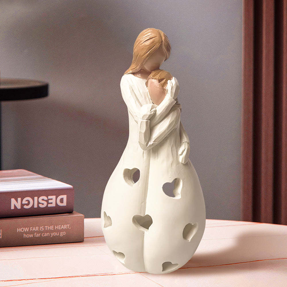 Mother's Day Candle Holder Statue with Flickering Led Candle Gifts for Mom - mymoonlampau