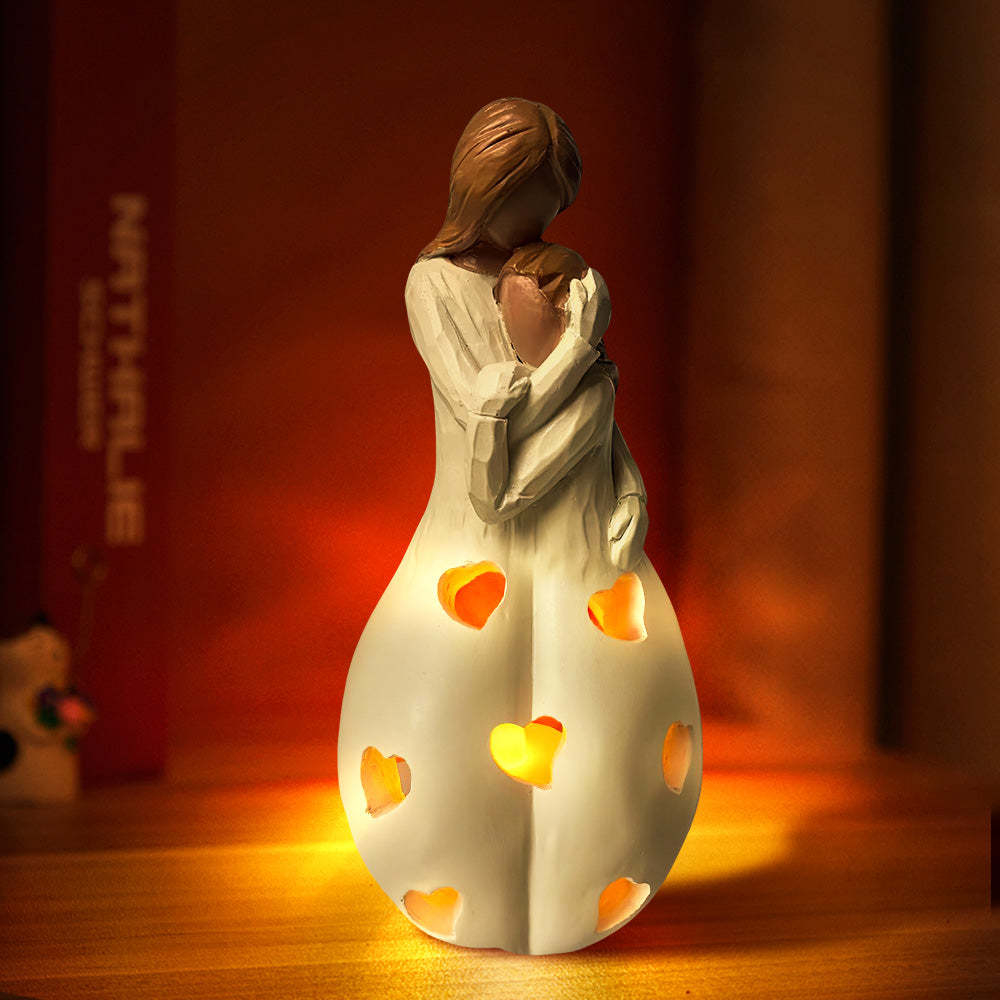 Mother's Day Candle Holder Statue with Flickering Led Candle Gifts for Mom - mymoonlampau
