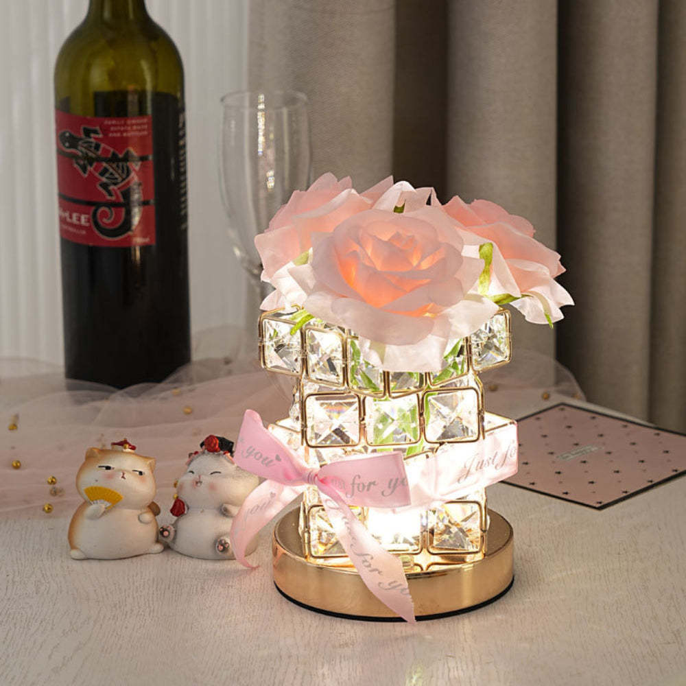 Romantic Rose Night Light Cube Flower Lamp Gifts for Lover - mymoonlampau