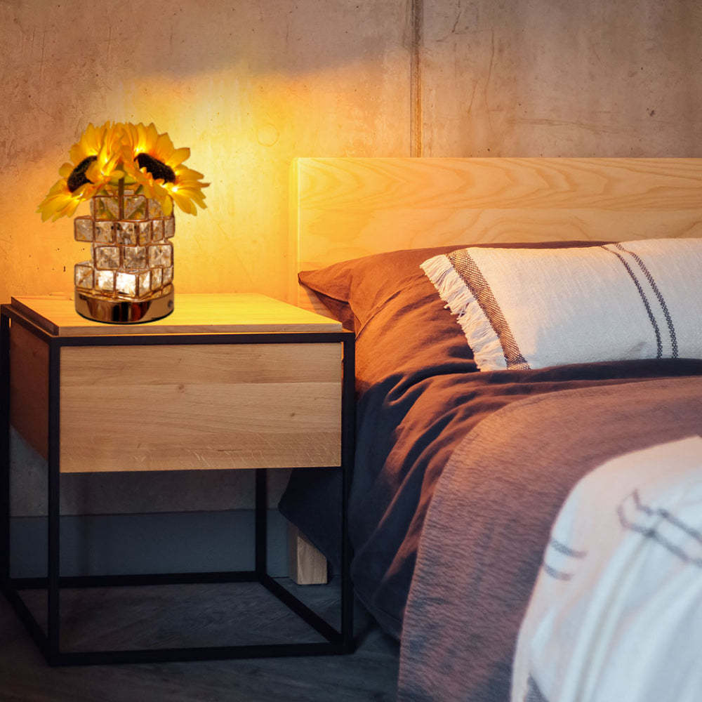 Romantic Sunflower Night Light Cube Flower Lamp Home Decor Gifts - mymoonlampau