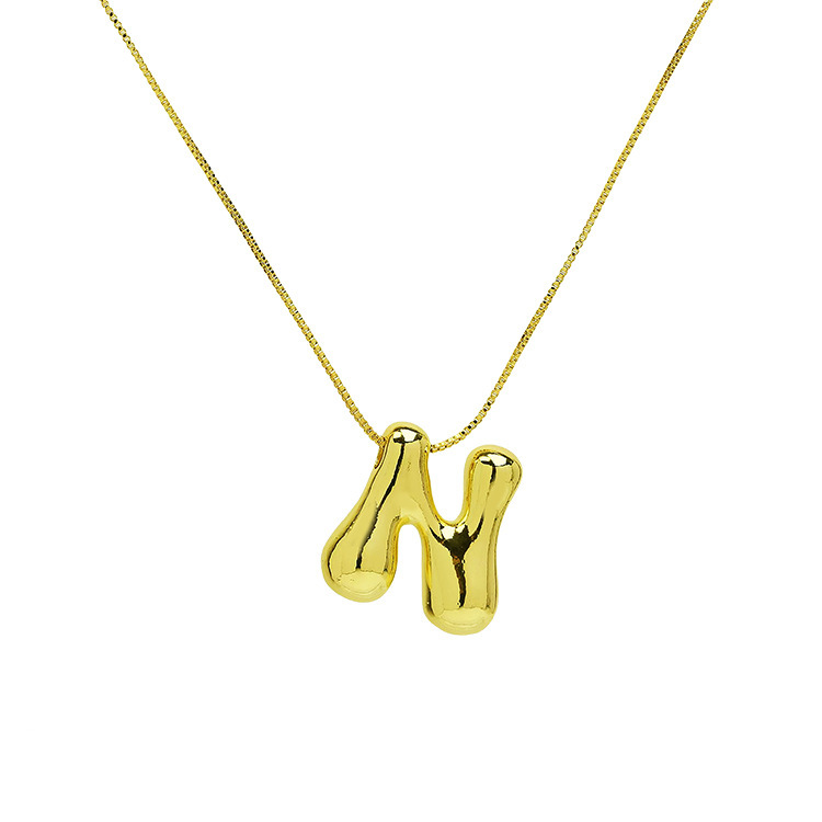 Valentine's Day Gift Bubble Letter Initial Necklace Christmas Gift for Her - MyMoonLampAu