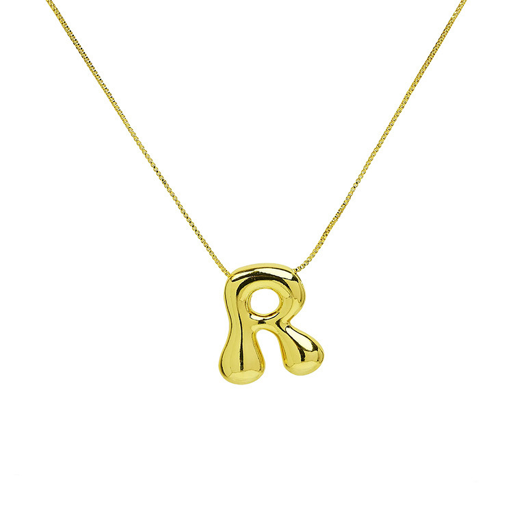 Valentine's Day Gift Bubble Letter Initial Necklace Christmas Gift for Her - MyMoonLampAu
