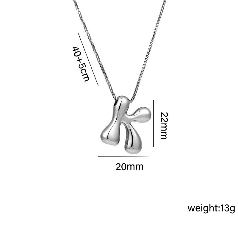 Valentine's Day Gift Bubble Letter Initial Necklace Christmas Gift for Her - MyMoonLampAu