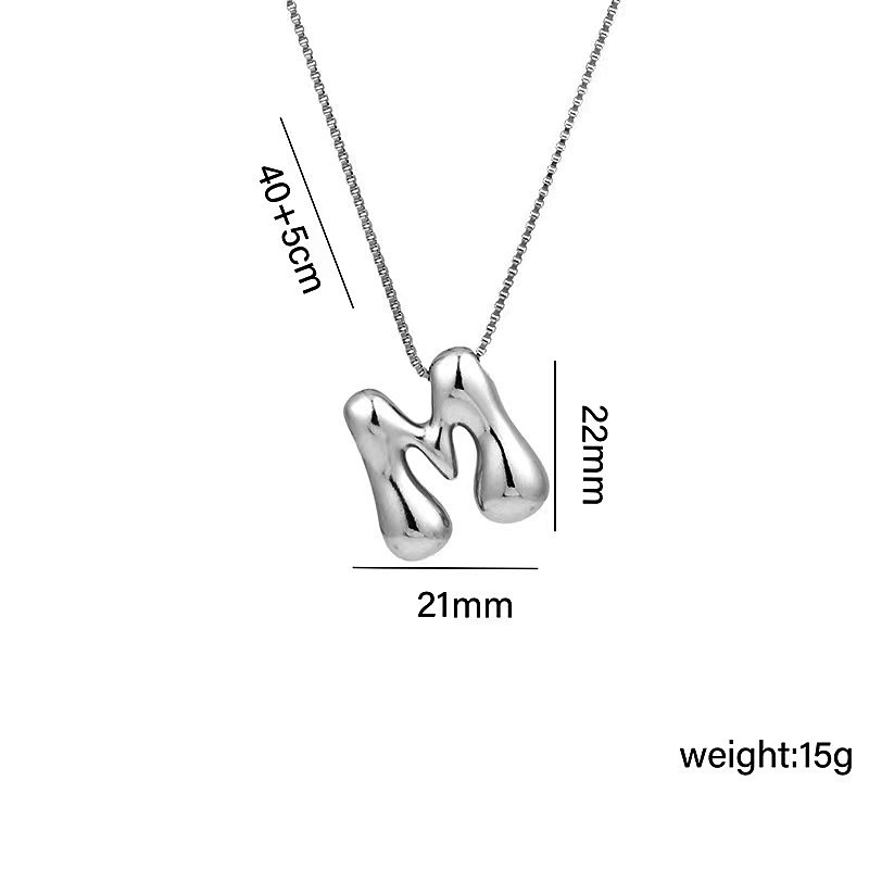 Valentine's Day Gift Bubble Letter Initial Necklace Christmas Gift for Her - MyMoonLampAu