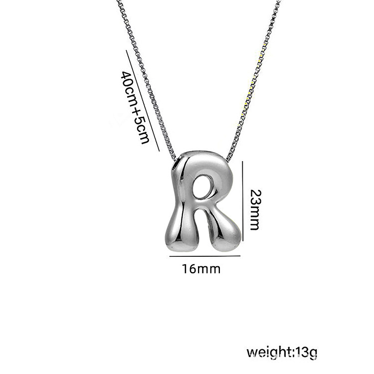 Valentine's Day Gift Bubble Letter Initial Necklace Christmas Gift for Her - MyMoonLampAu