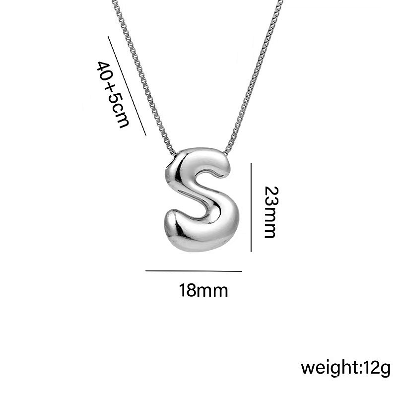 Valentine's Day Gift Bubble Letter Initial Necklace Christmas Gift for Her - MyMoonLampAu