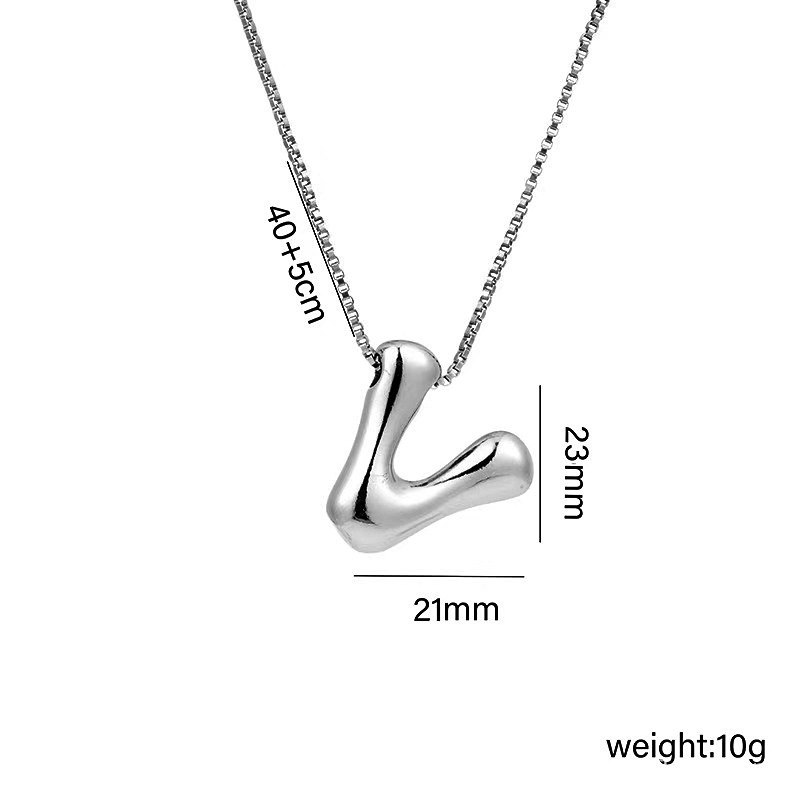 Valentine's Day Gift Bubble Letter Initial Necklace Christmas Gift for Her - MyMoonLampAu