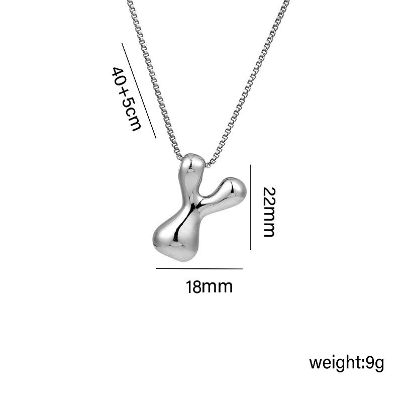 Valentine's Day Gift Bubble Letter Initial Necklace Christmas Gift for Her - MyMoonLampAu