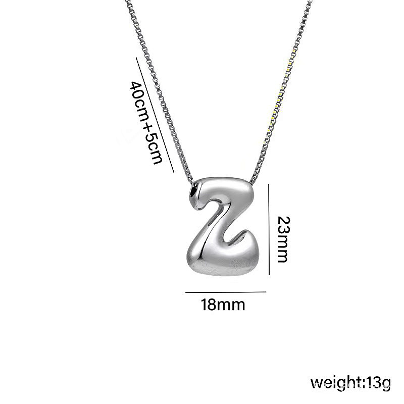 Valentine's Day Gift Bubble Letter Initial Necklace Christmas Gift for Her - MyMoonLampAu