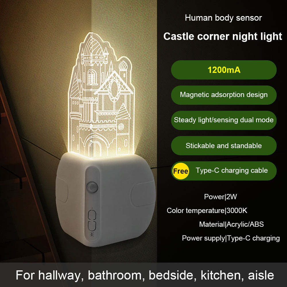 Night Light with Motion Sensor and Dusk to Dawn Sensor Corner Lamp - mymoonlampau