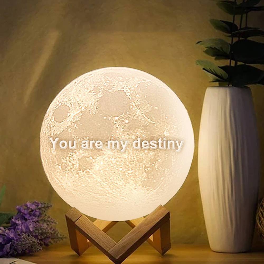 Engraved Moon Lamp Custom 3D Moon Lamp Gift - Tap Three Color - MyMoonLampAu