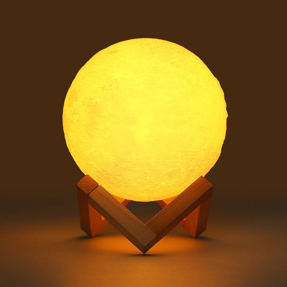 Custom 3D Moon Lamp Christmas Tree, Engraved Moon Lamp - Touch Two Colors 15cm-20cm Available