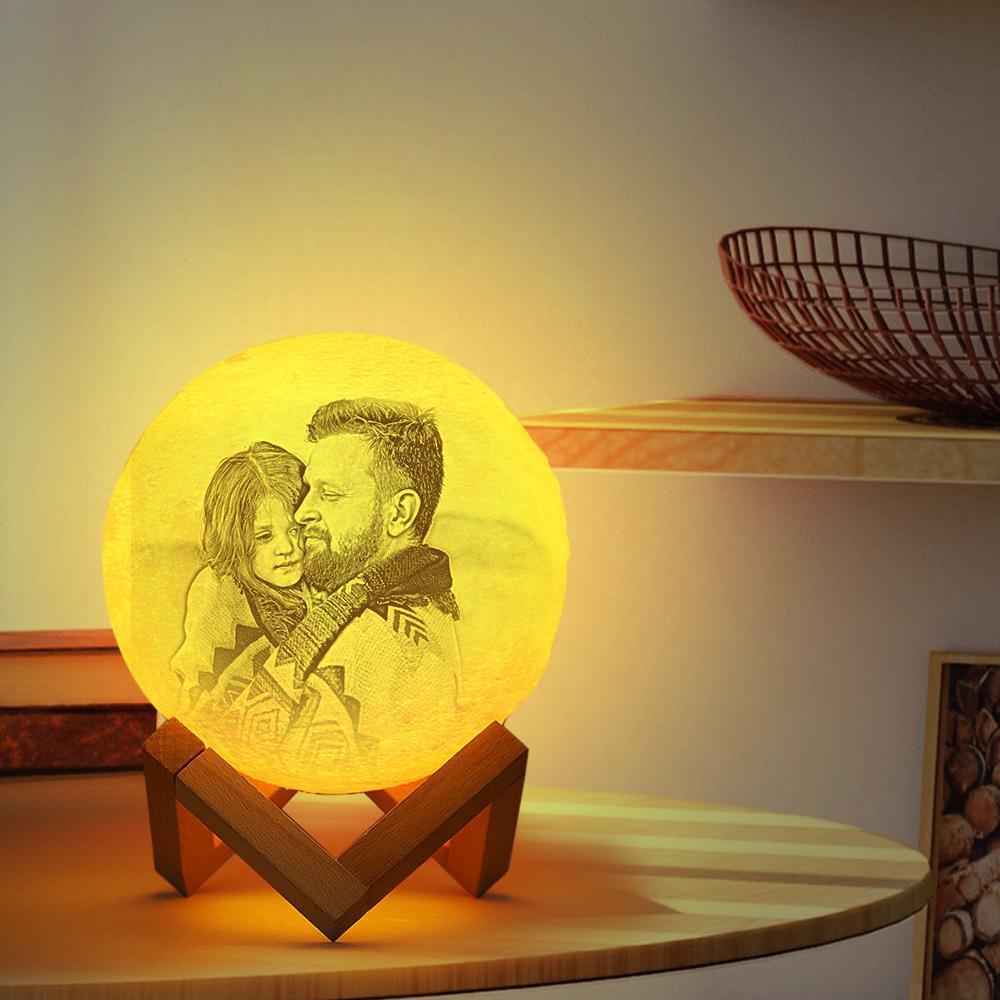 Custom Warm Family Romantic Moon Lamp 3D Printing - Magic Remote Control 16 Colors