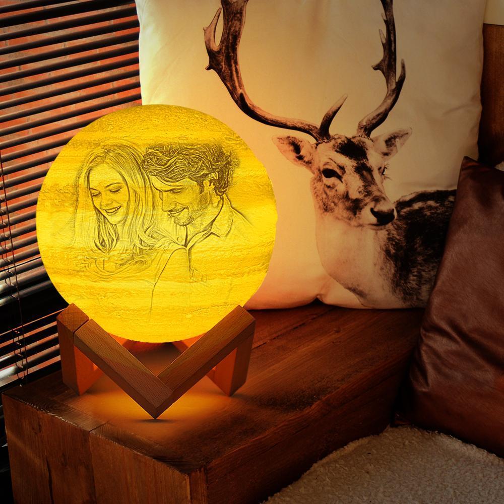 Custom Creative 3D Printed Jupiter Lamp Personalised Gift For Lover - Touch Two Colors (10-20cm)