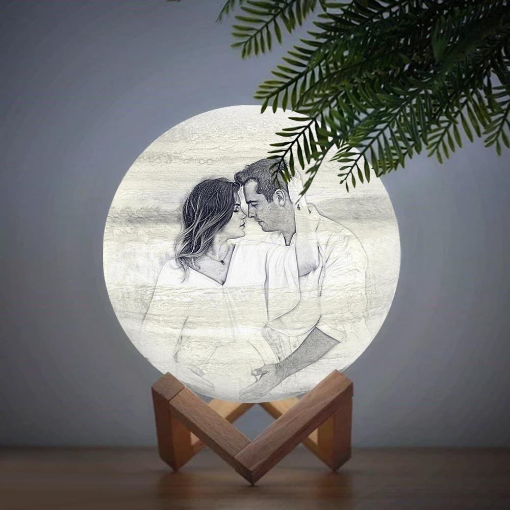3D Printed Jupiter Lamp Personalized Sweet Lover - Touch Three Colors (10-20cm) - MyMoonLampAu