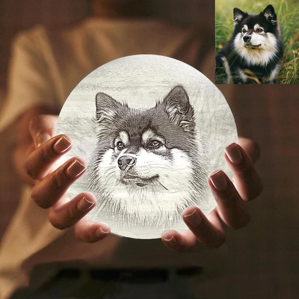 3D Printed Jupiter Lamp Personalized Lovely Pet - Touch Three Colors (10-20cm) - MyMoonLampAu