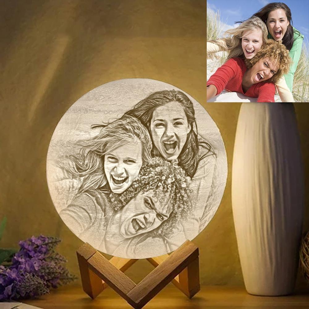 3D Printed Jupiter Lamp Personalized Lovely Friend - Touch Three Colors (10-20cm) - MyMoonLampAu