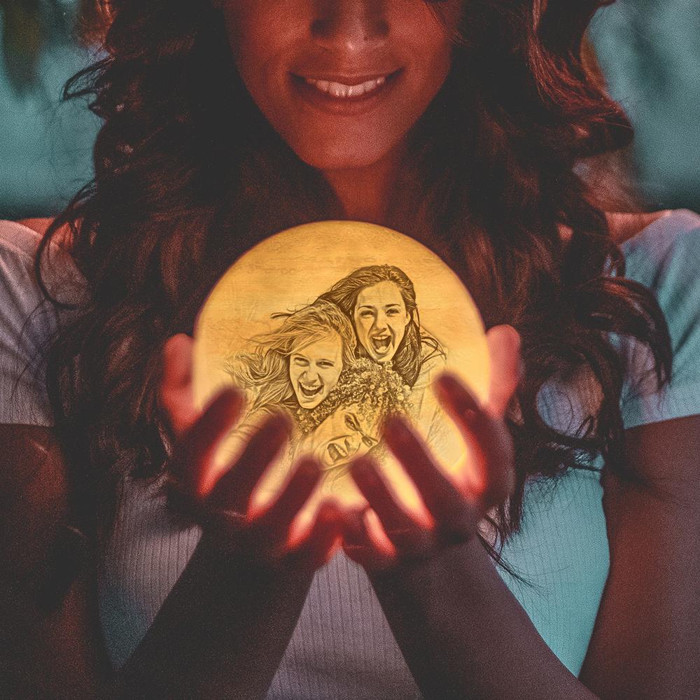 3D Printed Jupiter Lamp Personalized Lovely Friend - Touch Three Colors (10-20cm) - MyMoonLampAu