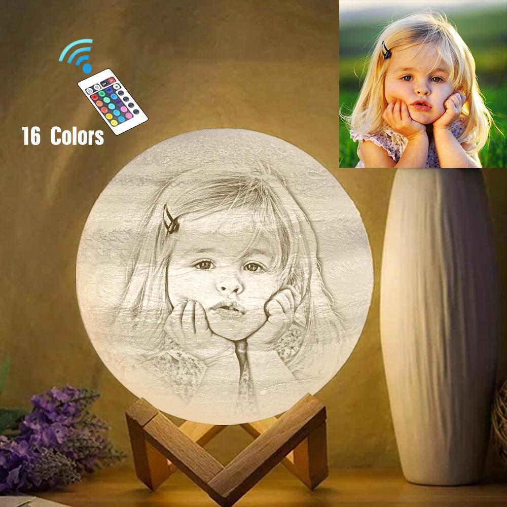 Sixteen Colors Personalized 3D Printed Jupiter Lamp,Gift For Baby - Remote Control  (10-20cm)