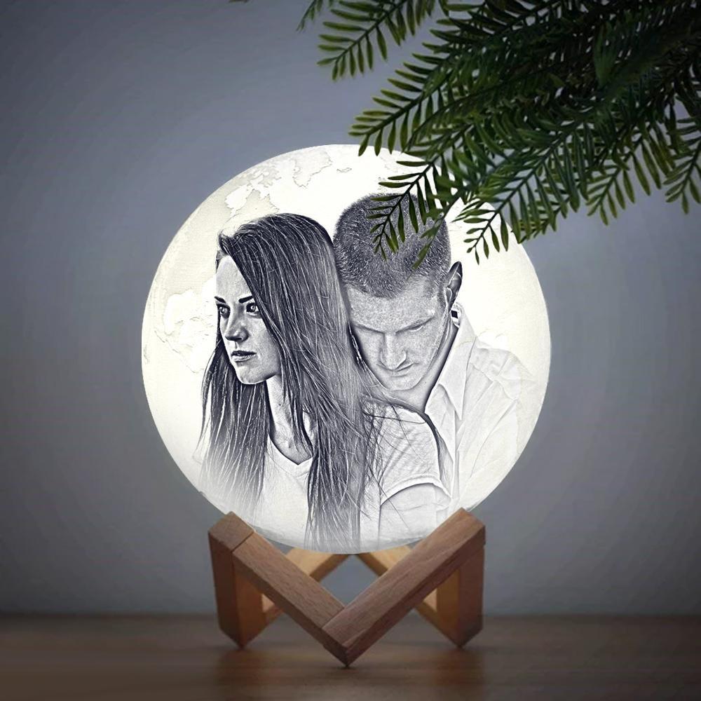 Personalized Earth Engraved 3D Printing Earth Light, Lamp Jupiter -Touch Three Colors (10-20cm)