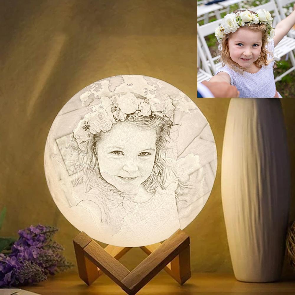 Personalized Creative 3D Print photo Earth Lamp, Engraved Lamp, Gift For Baby - Tap Three Colors (10-20cm)