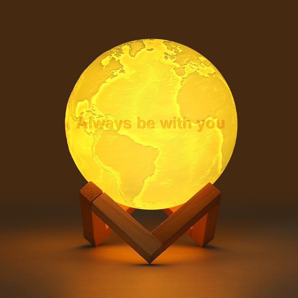 Personalized Creative 3D Print photo Earth Lamp, Engraved Lamp, Gift For Baby - Tap Three Colors (10-20cm)