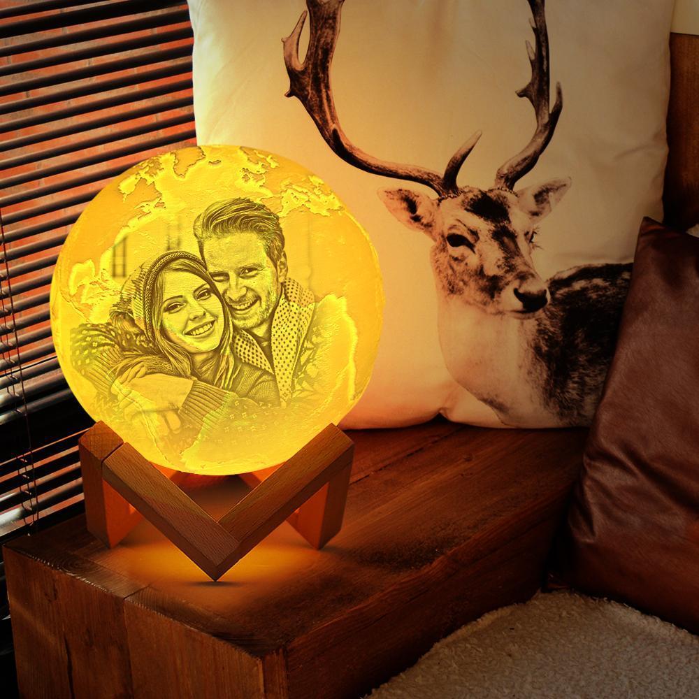Personalized Creative 3D Print photo Earth Lamp, Lover Gifts Engraved Lamp - Tap Three Colors (10-20cm)