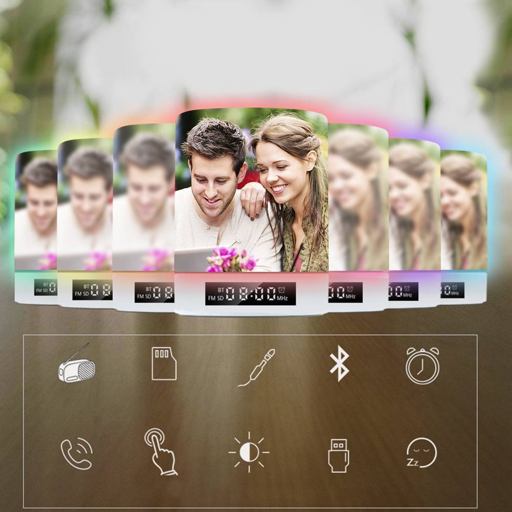 Personalized Sweet Lover Photo Night Lamp, Photo Audio Bluetooth Seven Colors Upgrade Style