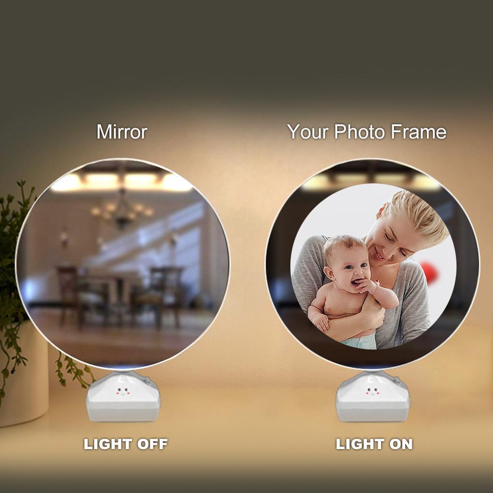 Magic Personalized Mother Hugging Baby Photo Night Lamp, Two Ways - Mirror and Night Light