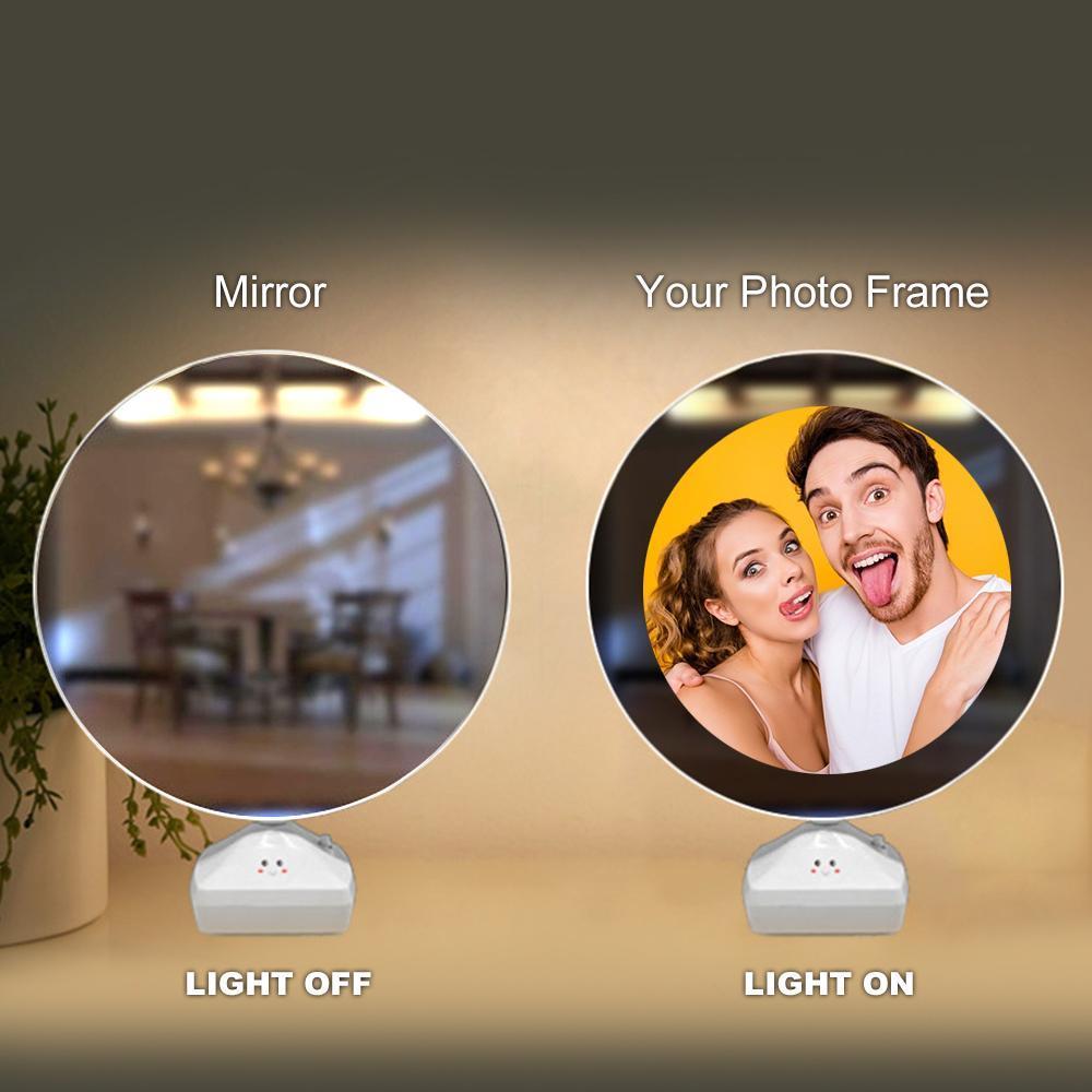 Personalized Couple Photo Night Lamp, Two Ways - Mirror and Night Light