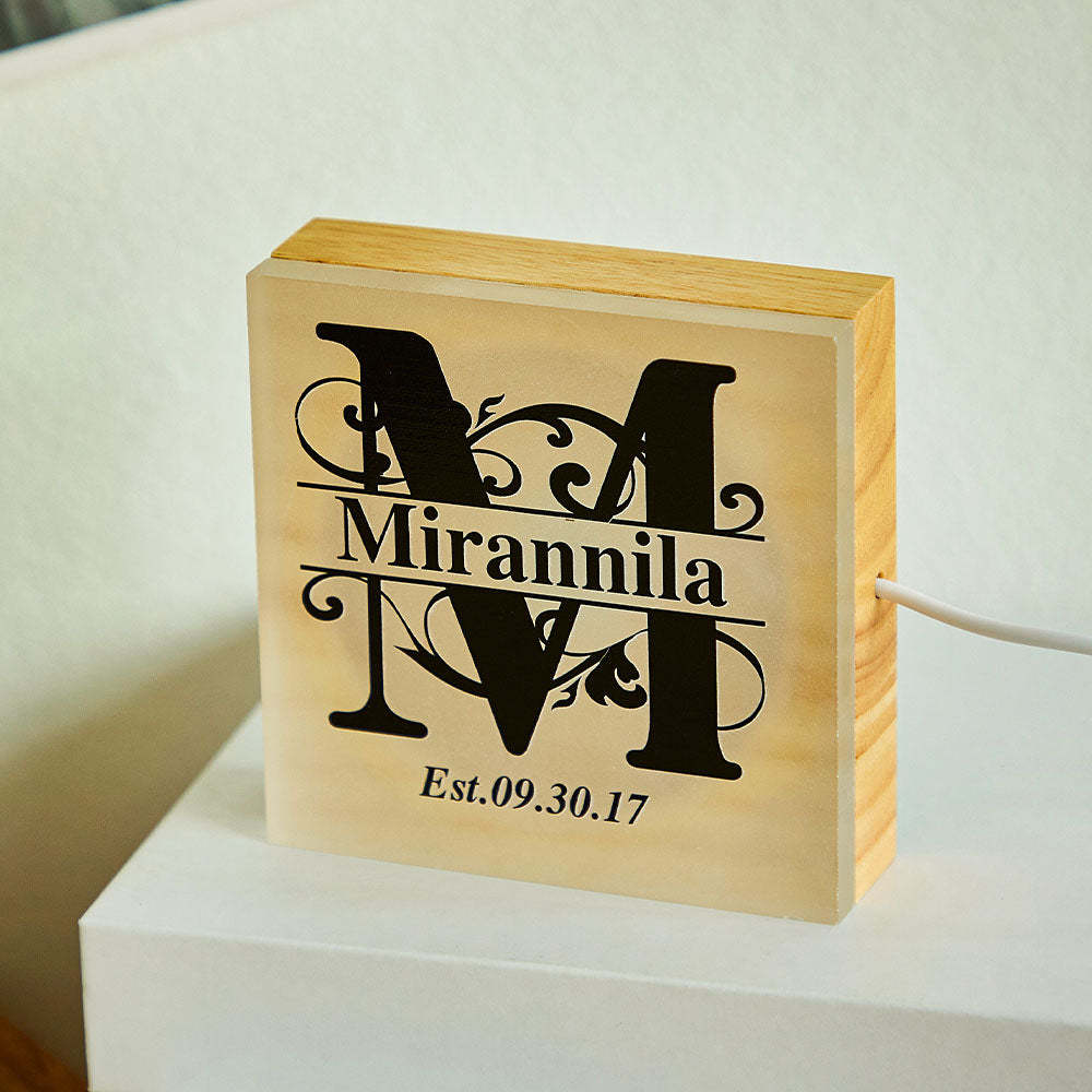 Custom Letter Night Light Monogrammed Box Gifts for Her - mymoonlampau
