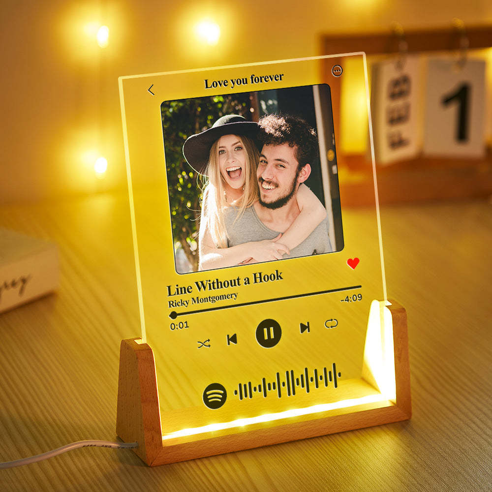 Spotify Code Colorful Photo Night Light Scannable Music Plaque Lamp Valentine's Day Gifts - mymoonlampau