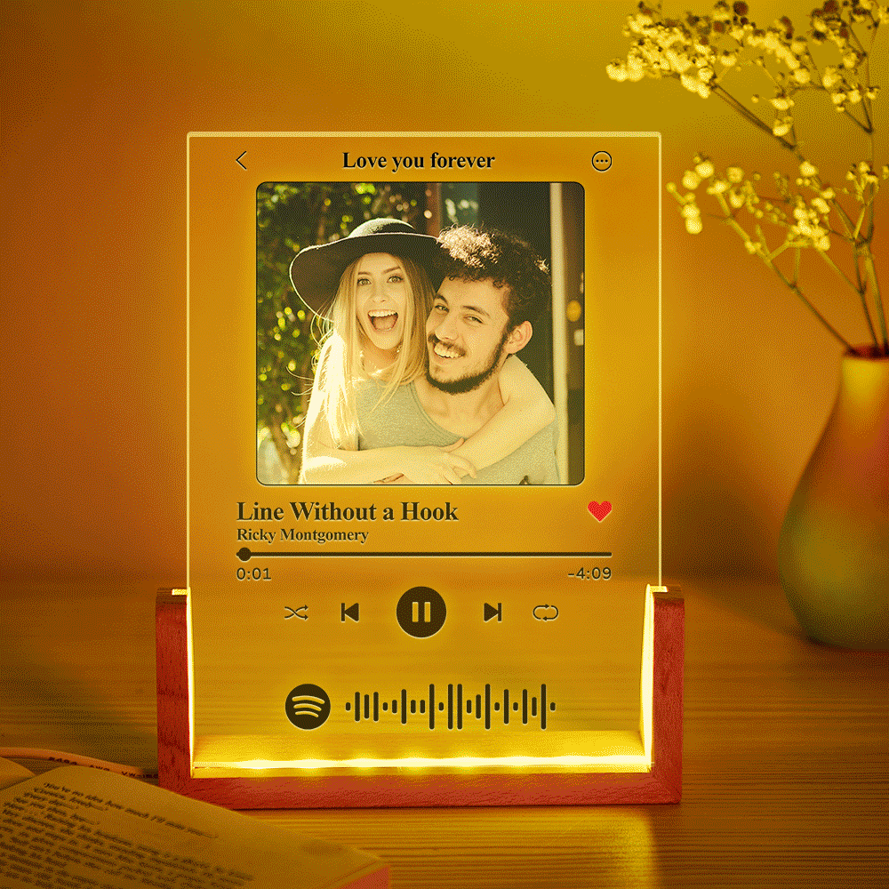 Spotify Code Colorful Photo Night Light Scannable Music Plaque Lamp Valentine's Day Gifts - mymoonlampau