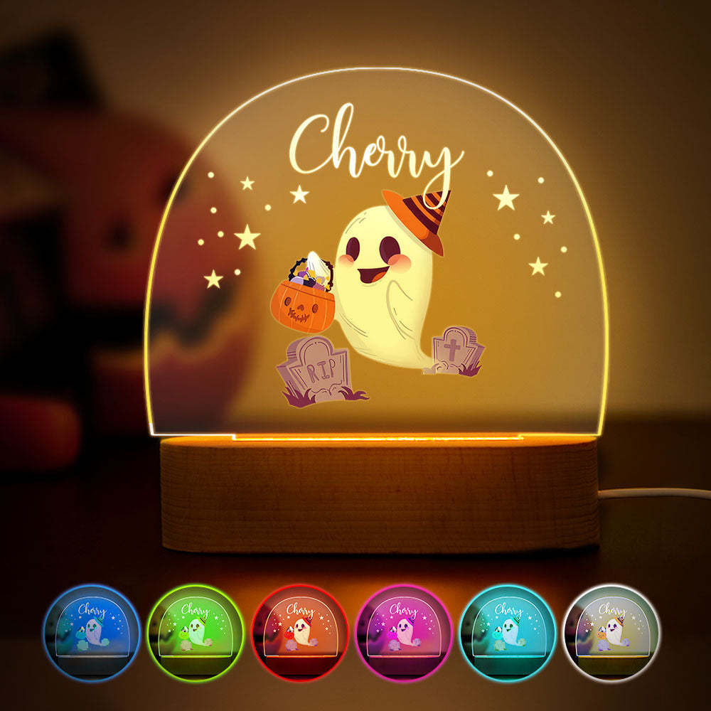Personalized Halloween Night Light For Baby Custom Name Baby Room Decor Lamp - mymoonlampau