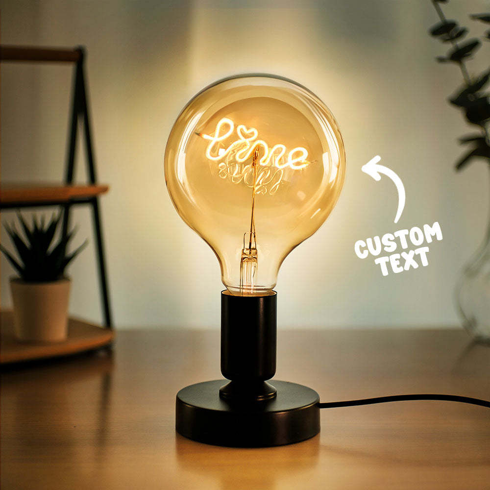Custom Text Vintage Edison Led Filament Modeling Lamp Soft Light Bulbs Decorative Warm Yellow Light Led - mymoonlampau