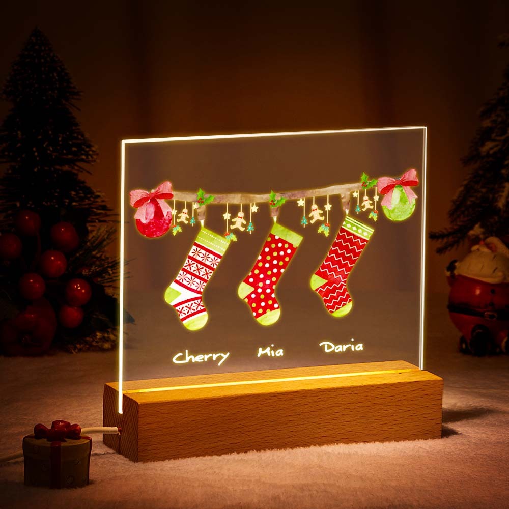 Custom Name Personalized Socks Quantity Night Light Christmas Gift - mymoonlampau