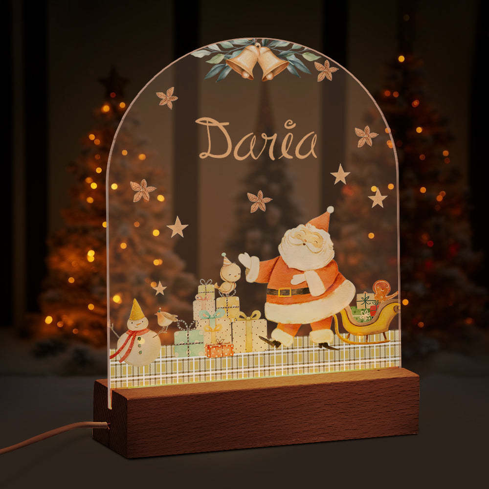 Custom Santa Name Night Light Personalized Baby Bedside Snowman Gift Night Light Christmas Gifts - mymoonlampau
