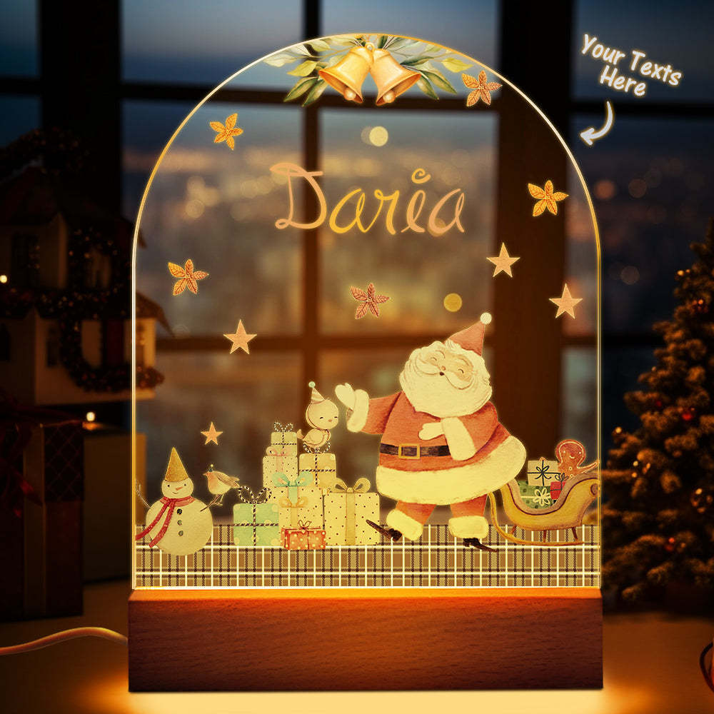 Custom Santa Name Night Light Personalized Baby Bedside Snowman Gift Night Light Christmas Gifts - mymoonlampau