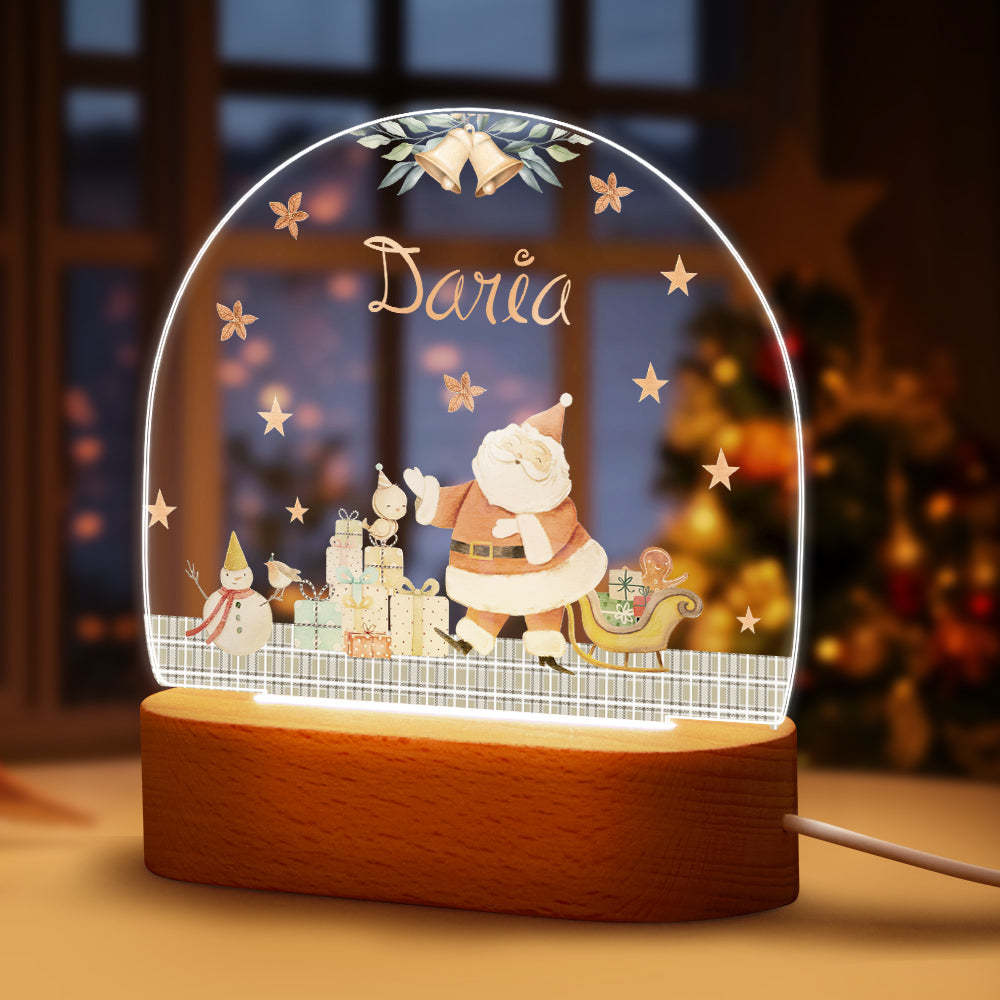 Custom Santa Name Night Light Personalized Baby Bedside Snowman Gift Night Light Christmas Gifts - mymoonlampau