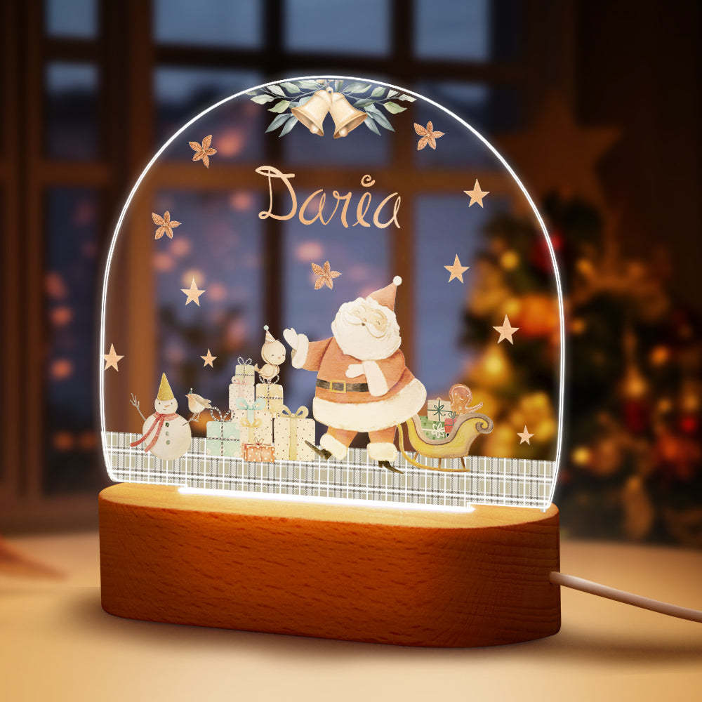 Custom Santa Name Night Light Personalized Baby Bedside Snowman Gift Night Light Christmas Gifts - mymoonlampau