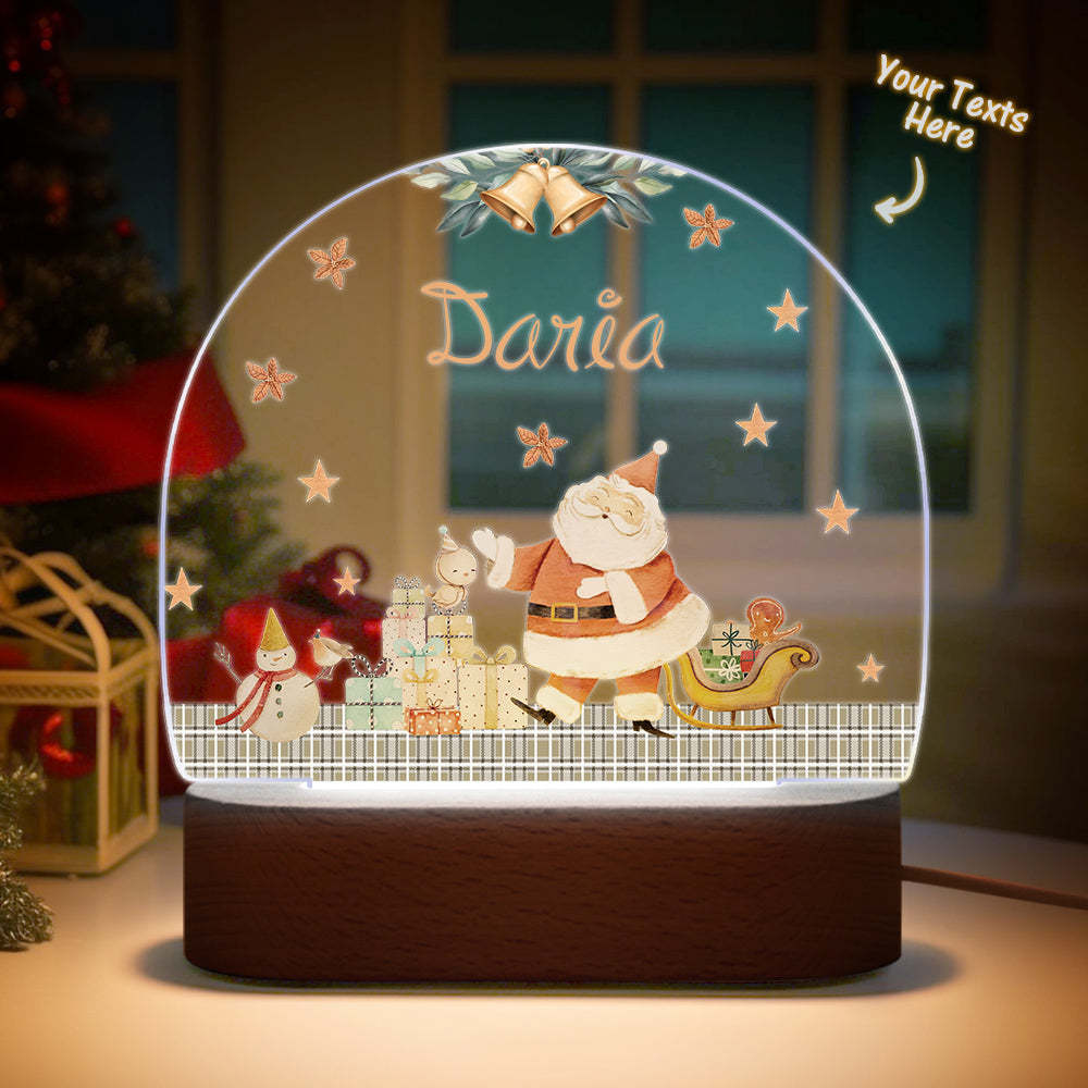 Custom Santa Name Night Light Personalized Baby Bedside Snowman Gift Night Light Christmas Gifts - mymoonlampau