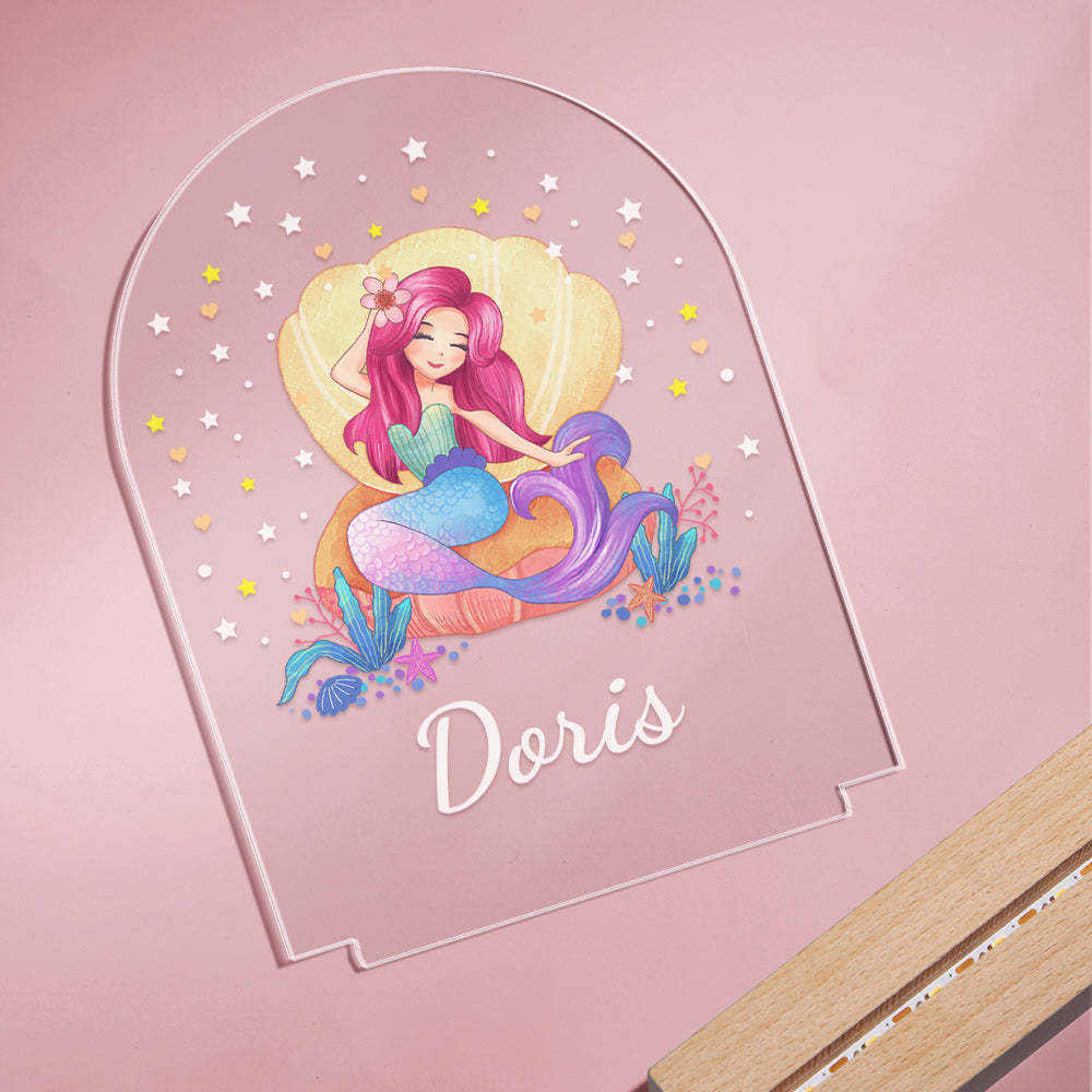Personalised Mermaid Night Light Custom Name Gift set Birthday Gift - mymoonlampau