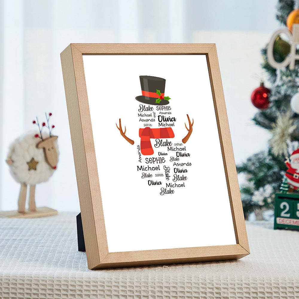 Personalised Family Names Lamp Custom Christmas Snowman Light Christmas Gift - mymoonlampau