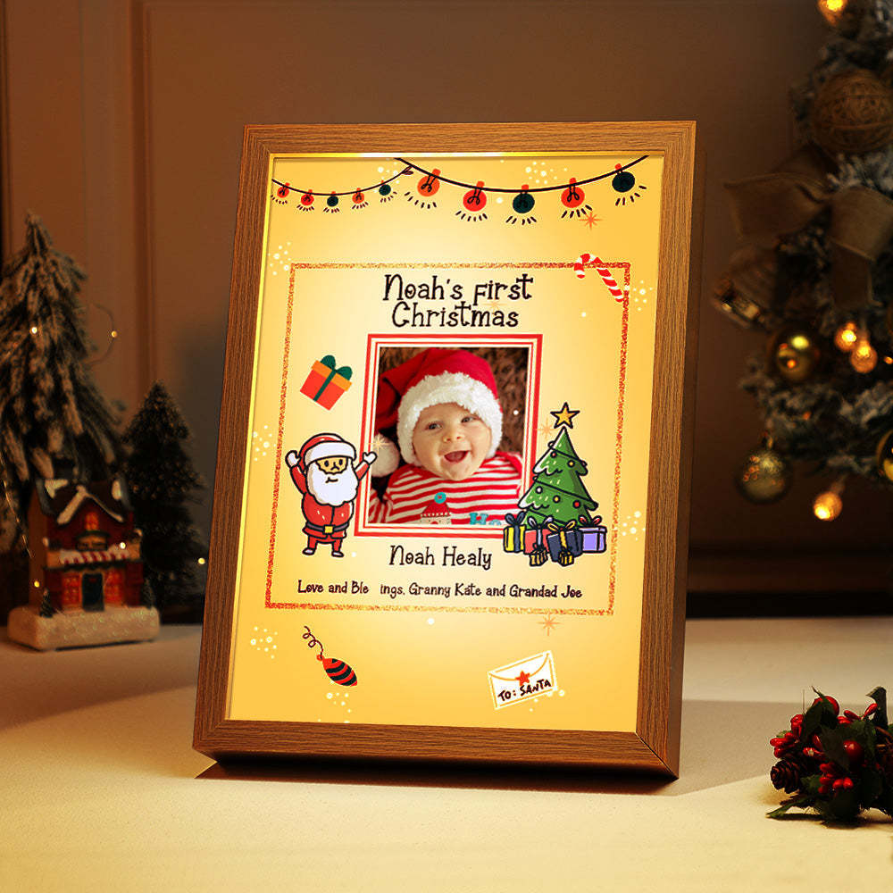 Custom Photo Lamp Baby's First Christmas Gift Personalized Light - mymoonlampau